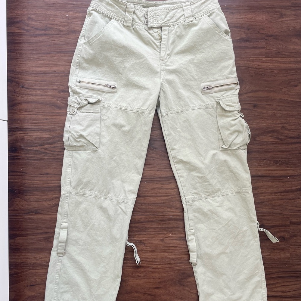 Women's Casual Cargo Pants - Cream